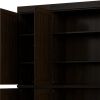 72" Espresso Solid Wood 8 Pantry Or Storage Closet