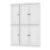 72" White Solid Wood Six Door Two Drawer Pantry Or Storage Closet