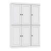 72" White Solid Wood Six Door Two Drawer Pantry Or Storage Closet