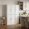 72" White Solid Wood Six Door Two Drawer Pantry Or Storage Closet