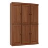 72" Coffee Solid Wood Six Door Two Drawer Pantry Or Storage Closet