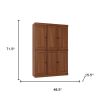 72" Coffee Solid Wood Six Door Two Drawer Pantry Or Storage Closet