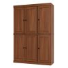 72" Coffee Solid Wood Six Door Two Drawer Pantry Or Storage Closet