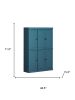 72" Teal Blue Solid Wood Six Door Two Drawer Pantry Or Storage Closet