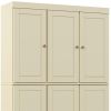 72" Yellow Solid Wood Six Door Two Drawer Pantry Or Storage Closet