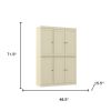 72" Yellow Solid Wood Six Door Two Drawer Pantry Or Storage Closet