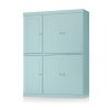 72" Aqua Solid Wood Six Door Two Drawer Pantry Or Storage Closet