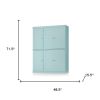 72" Aqua Solid Wood Six Door Two Drawer Pantry Or Storage Closet
