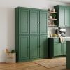 72" Green Solid Wood Six Door Two Drawer Pantry Or Storage Closet