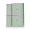 72" Sage Solid Wood Six Door Two Drawer Pantry Or Storage Closet