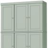 72" Sage Solid Wood Six Door Two Drawer Pantry Or Storage Closet