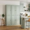 72" Sage Solid Wood Six Door Two Drawer Pantry Or Storage Closet