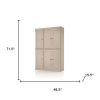 72" Beige Solid Wood Six Door Two Drawer Pantry Or Storage Closet