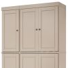 72" Beige Solid Wood Six Door Two Drawer Pantry Or Storage Closet