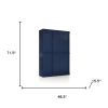 72" Navy Blue Solid Wood Six Door Two Drawer Pantry Or Storage Closet