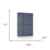 72" French Blue Solid Wood Six Door Two Drawer Pantry Or Storage Closet