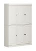 72" Off White Solid Wood Six Door Two Drawer Pantry Or Storage Closet