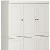 72" Off White Solid Wood Six Door Two Drawer Pantry Or Storage Closet