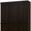 72" Espresso Solid Wood Six Door Two Drawer Pantry Or Storage Closet