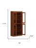 72" Coffee Solid Wood Four Door Pantry Or Storage Closet