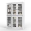 72" White Solid Wood Six Door Pantry Or Storage Closet