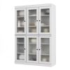 72" White Solid Wood Six Door Pantry Or Storage Closet