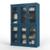 72" Teal Blue Solid Wood Six Door Pantry Or Storage Closet