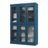 72" Teal Blue Solid Wood Six Door Pantry Or Storage Closet