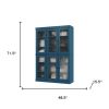 72" Teal Blue Solid Wood Six Door Pantry Or Storage Closet