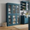 72" Teal Blue Solid Wood Six Door Pantry Or Storage Closet