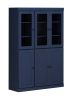 72" Navy Blue Solid Wood Six Door Pantry Or Storage Closet