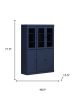 72" Navy Blue Solid Wood Six Door Pantry Or Storage Closet