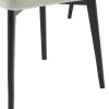 Set of Two White and Black Chenille Dining Side Chairs