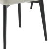 Set of Two White and Black Chenille Dining Side Chairs