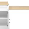 55" Brown and White Wood Flat Door Kitchen Cart