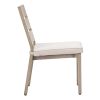 Set of Two Gray And Natural Slipcovered Olefin And Aluminum Slat Back Dining Side Chairs