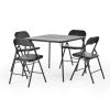 dininFive Piece Black Square Wood Dining Set with Four Chairs
