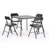 dininFive Piece Black Square Wood Dining Set with Four Chairs