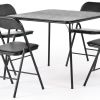 dininFive Piece Black Square Wood Dining Set with Four Chairs