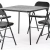 dininFive Piece Black Square Wood Dining Set with Four Chairs