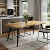63" Walnut And Black Wood And Iron Live Edge Dining Table
