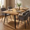 63" Natural And Black Wood And Steel Live Edge Dining Table