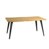 63" Natural And Black Wood And Steel Live Edge Dining Table