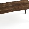 63" Walnut Wood And Iron Dining Table