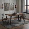 63" Walnut And Black Wood And Iron Dining Table