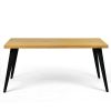63" Natural And Black Wood And Iron Dining Table