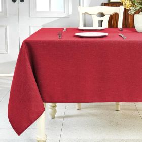 Textured Linen Table Cloth for Rectangle Table Waterproof Fabric Christmas Tablecloth Rectangular Wrinkle Free Wipeable Dining Cover for Wedding/Birth