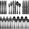 24-Piece  Silverware Set with Steak Knives Steel Tableware Cutlery Set