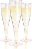 24 Piece Plastic Champagne Flutes Plastic Wine Glasses with Rose Gold Glitter - Cocktail Glasses for Parties - Party Supplies for Mimosa Bar, Wedding