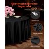 Black Round Tablecloths 6 Pack, 120 Inches in Diameter, Stain- & Wrinkle- Resistant, Machine Washable Table Clothes